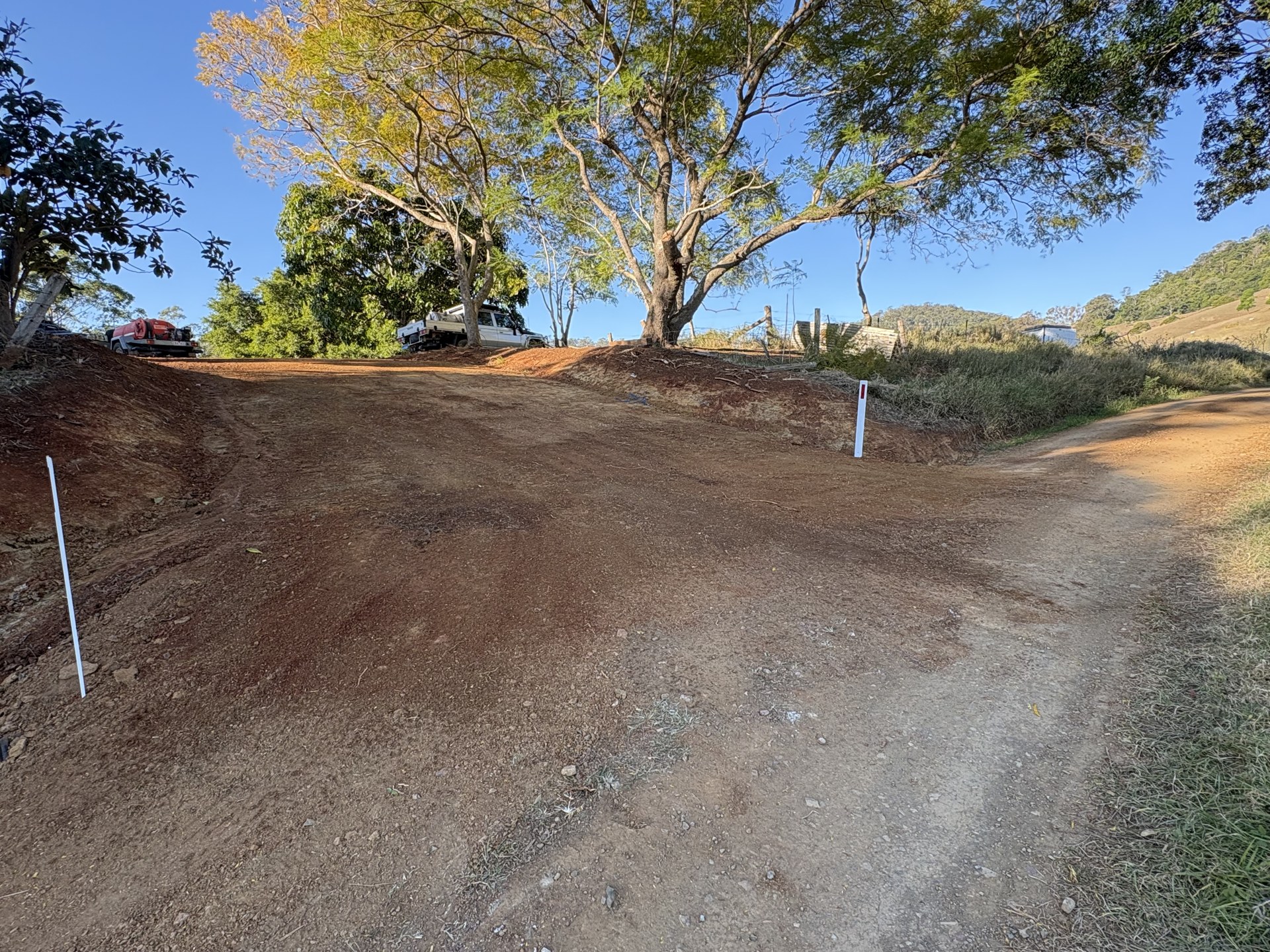 Finished driveway access on a rural block at Langshaw QLD