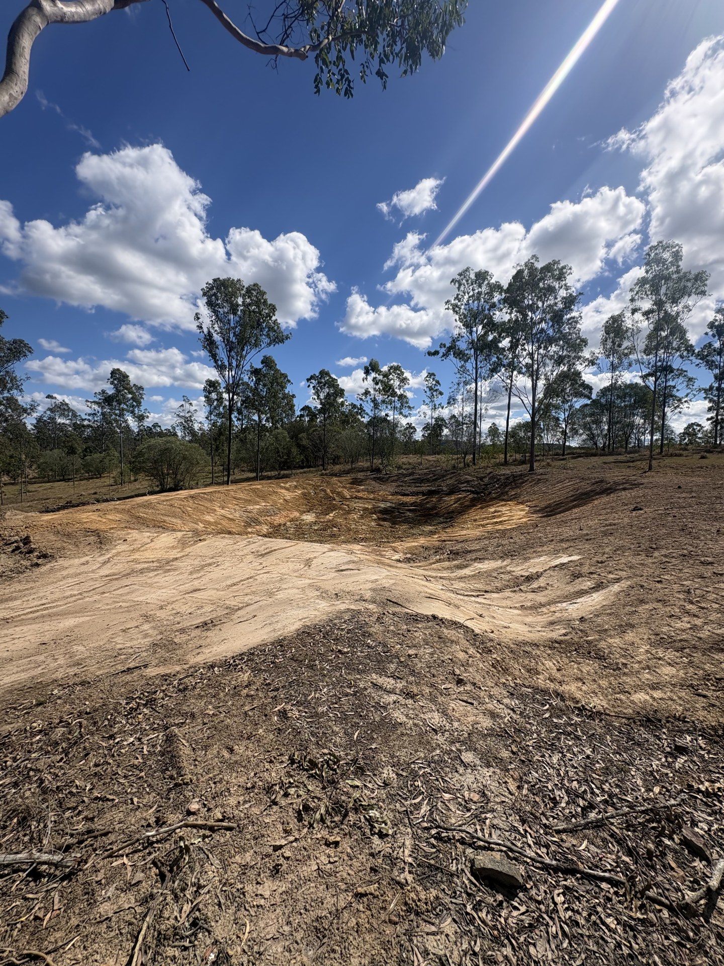 Cleaned out dam holding water again with tidy surrounds near Gympie QLD