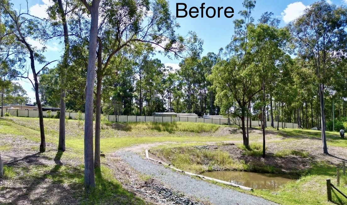 Rural ground before a pad was cut and levelled near Gympie QLD