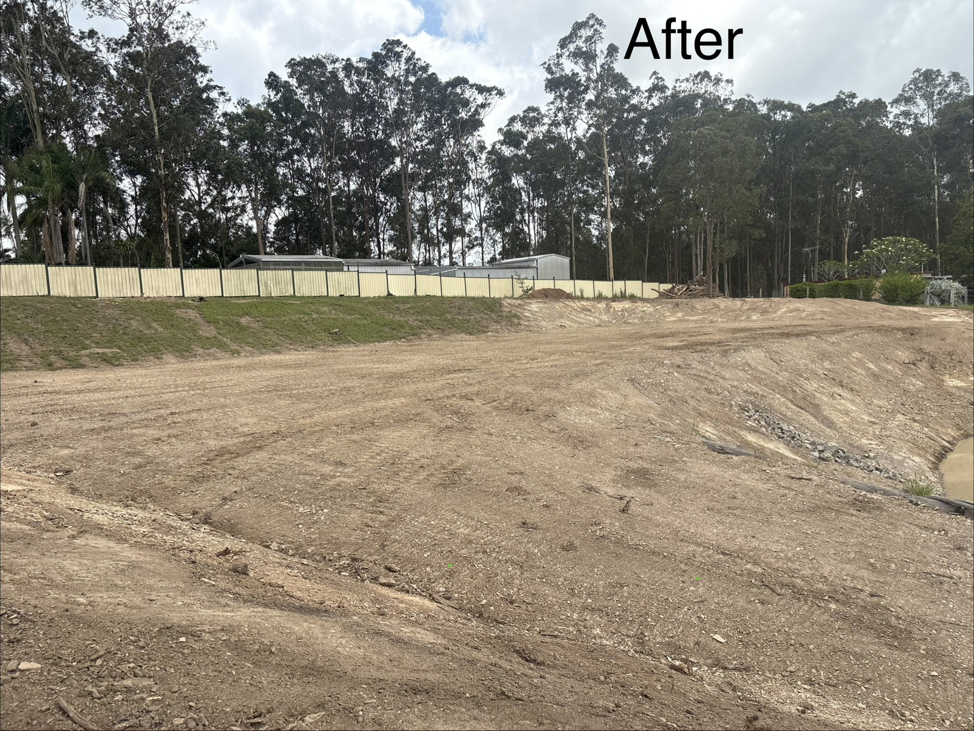 Level compacted pad after excavation near Gympie QLD