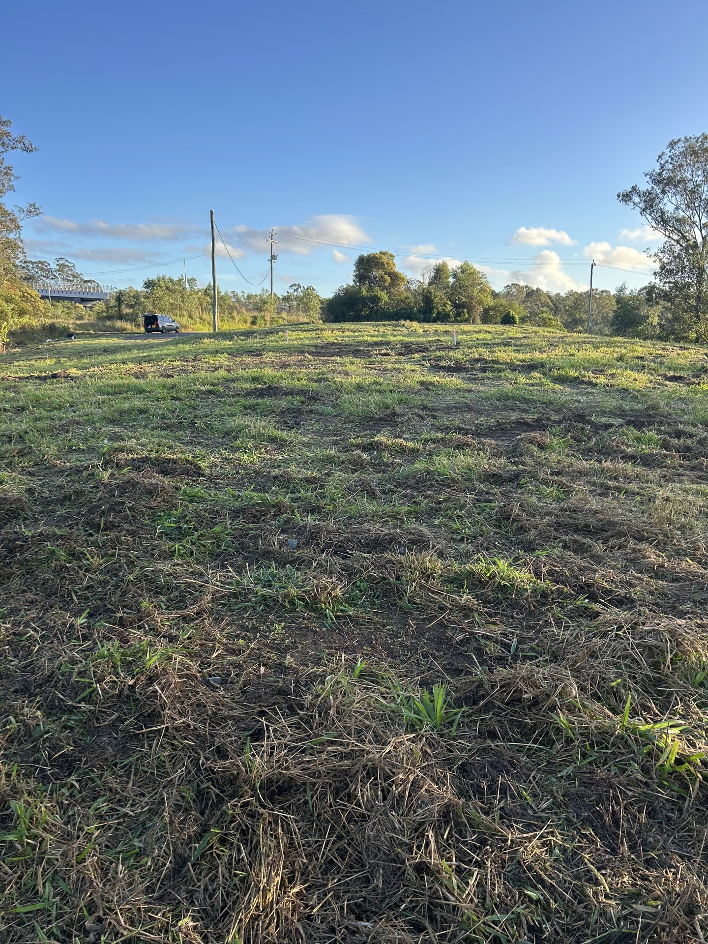 Rural block before earthworks for a new shed pad at Mothar Mountain QLD