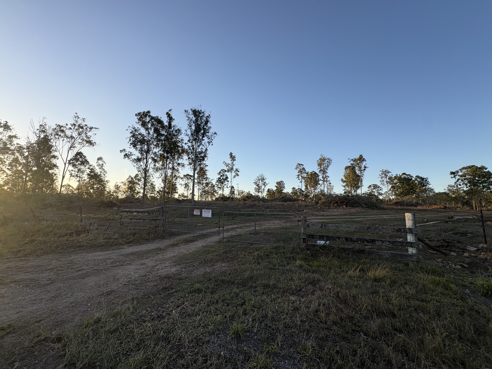 Cleared and raked open ground after land clearing near Gympie QLD